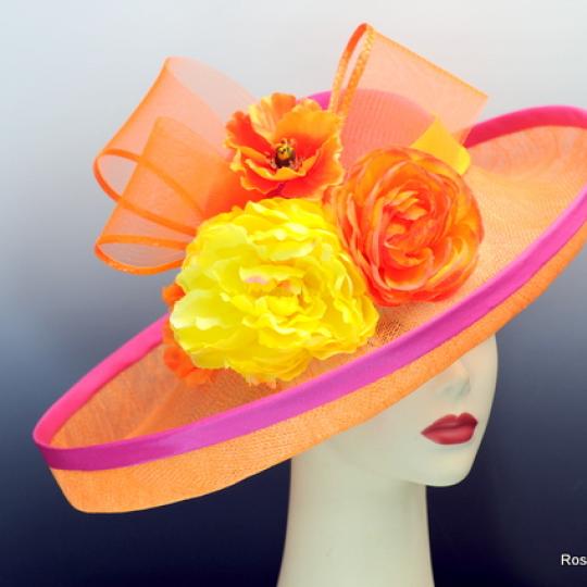 Pink and Orange Derby Hat